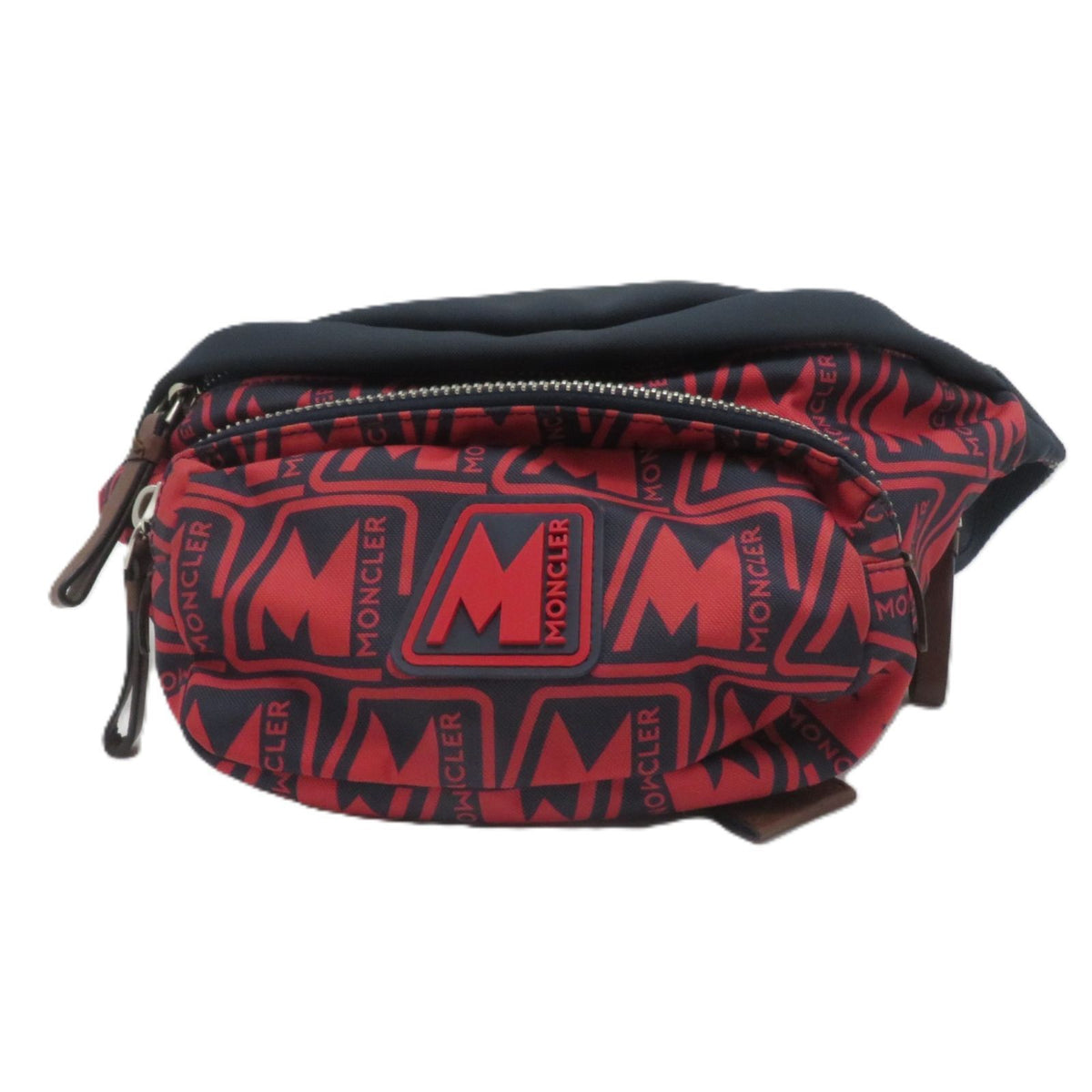 Moncler Waist Bag Navy Red Nylon Leather