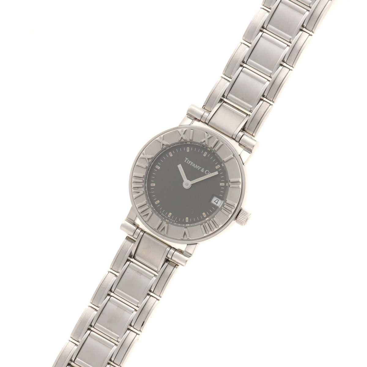 Tiffany & Co Atlas Round Watch SS Stainless Steel Gray Dial Quartz — view 2