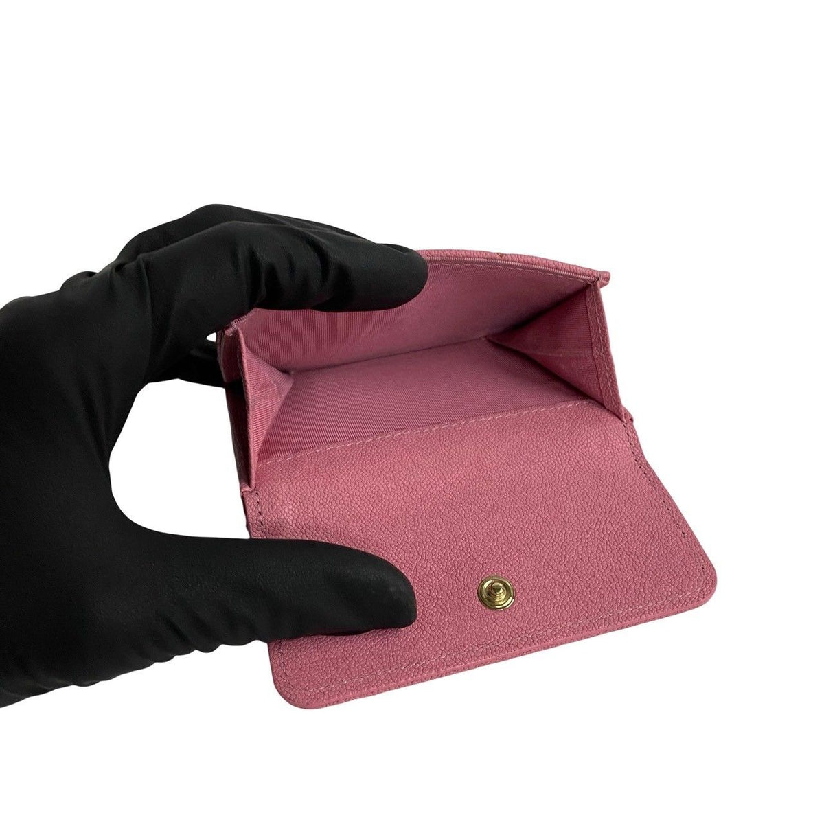 Chanel Boy Caviar Leather Trifold Wallet Pink — view 7