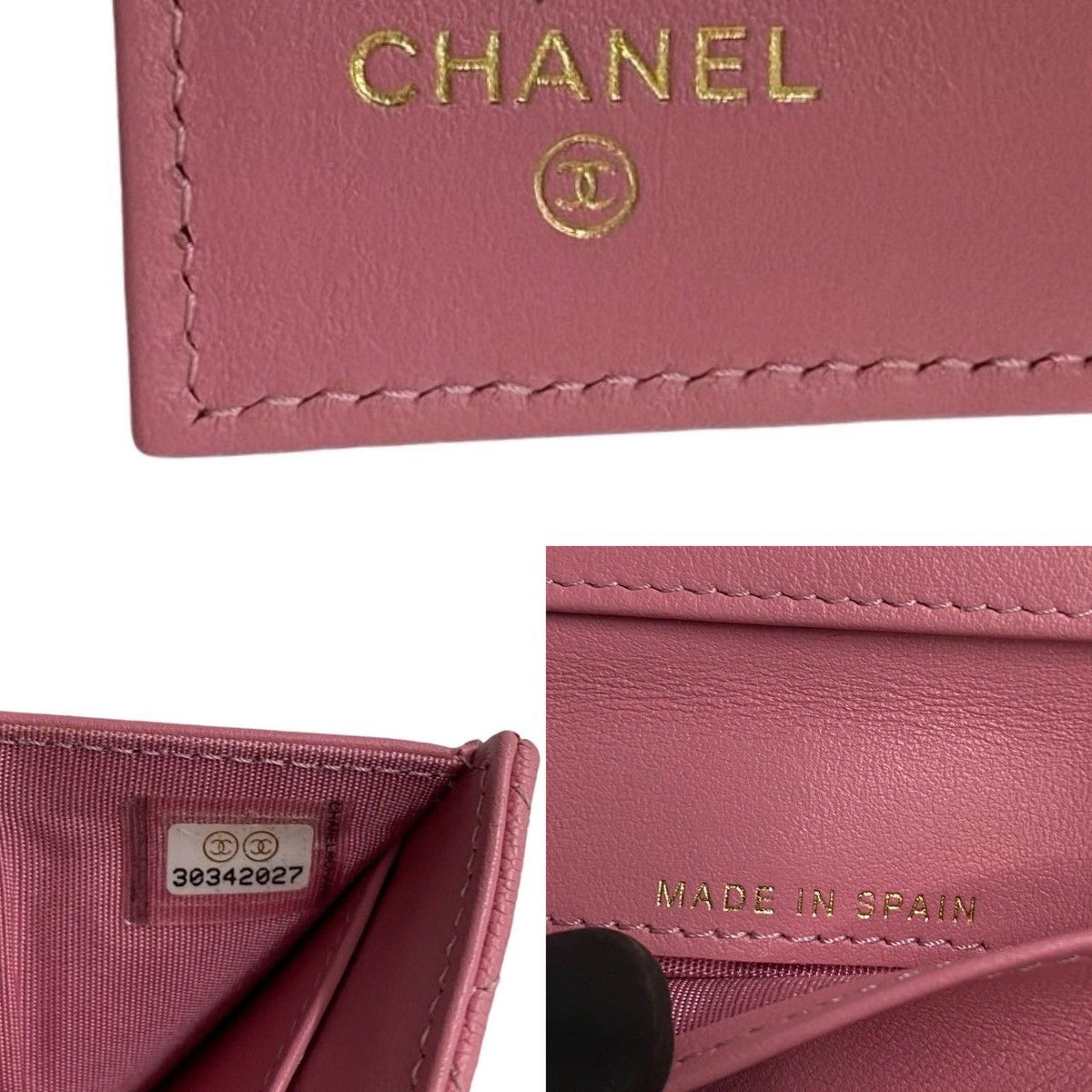 Chanel Boy Caviar Leather Trifold Wallet Pink — view 2