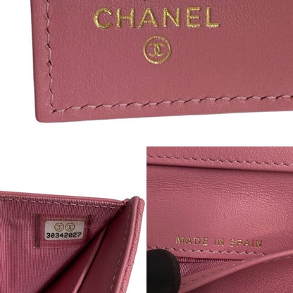 Chanel Boy Caviar Leather Trifold Wallet Pink — view 2