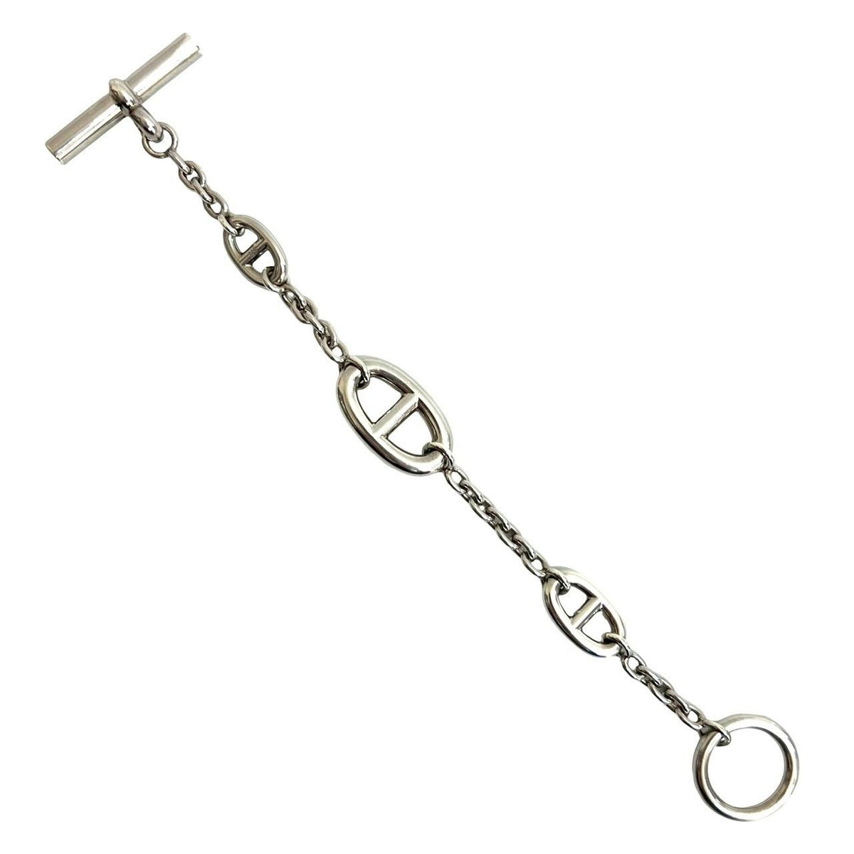 Hermes Farandole 925 Sterling Silver Chain Bracelet Bangle — view 6