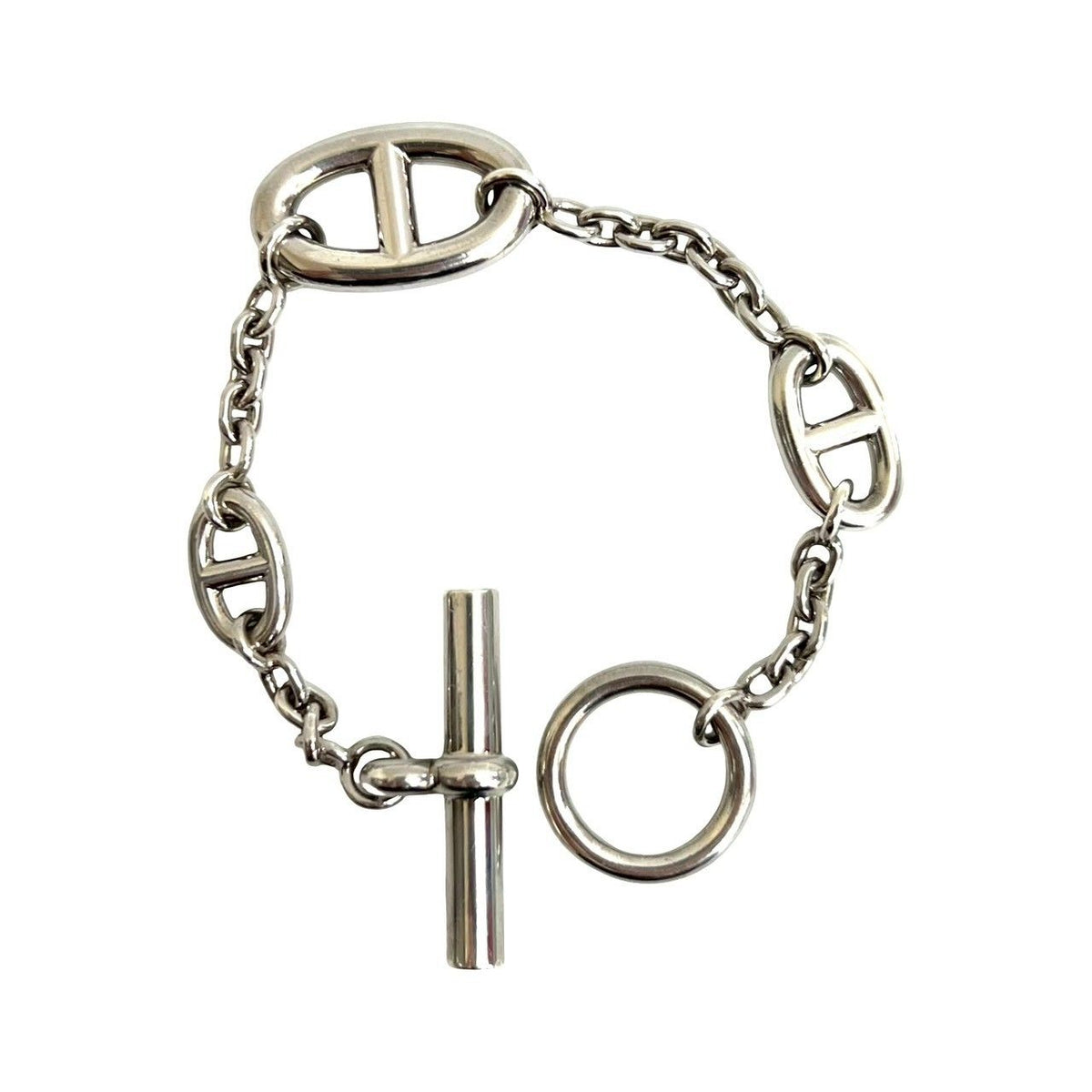 Hermes Farandole 925 Sterling Silver Chain Bracelet Bangle — view 5