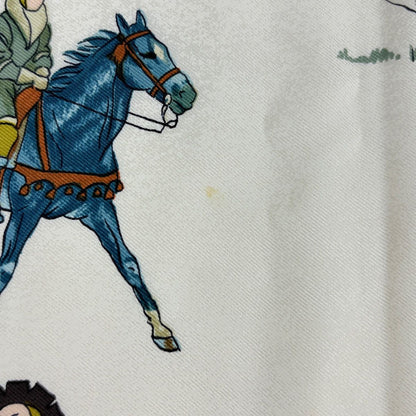 Hermes Carre 90 L'hiver Scarf Hunting Pattern Winter Silk Blue Multicolor — view 4