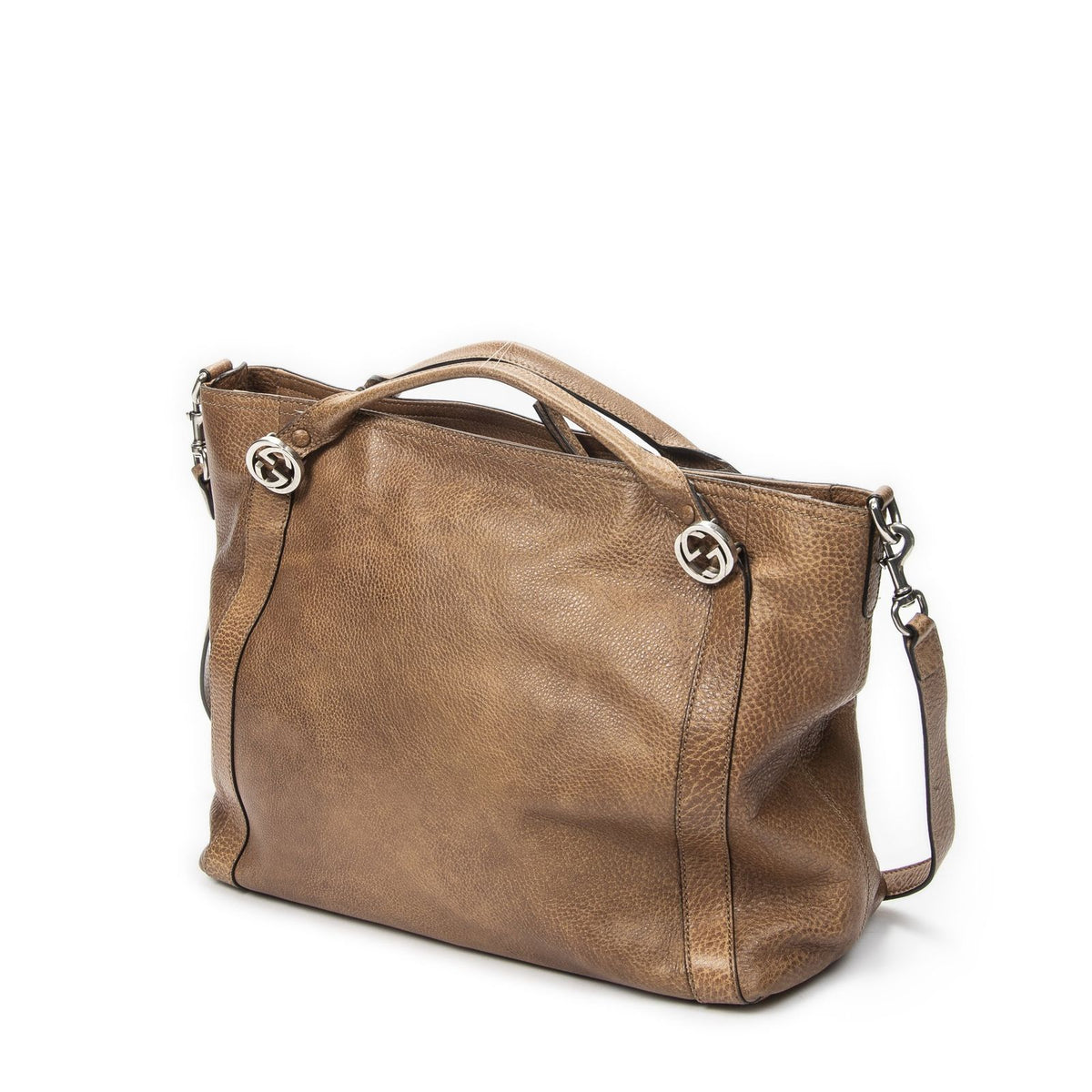 Gucci Miss GG Convertible Tote Bag Brown Grain Calfskin Leather — view 2