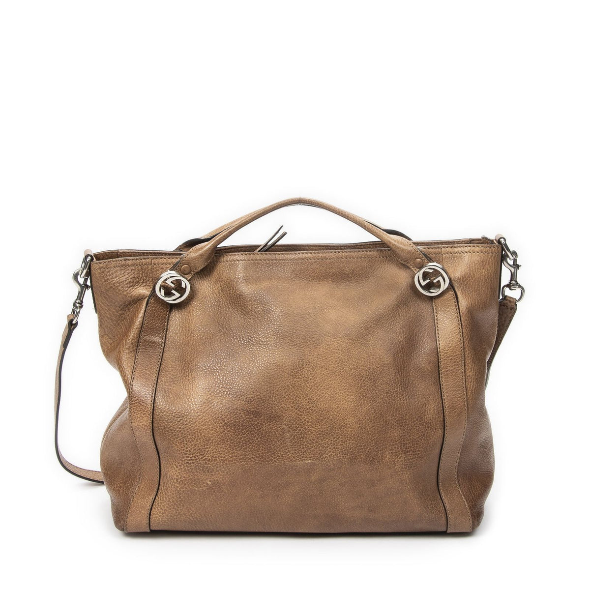 Gucci Miss GG Convertible Tote Bag Brown Grain Calfskin Leather — view 5