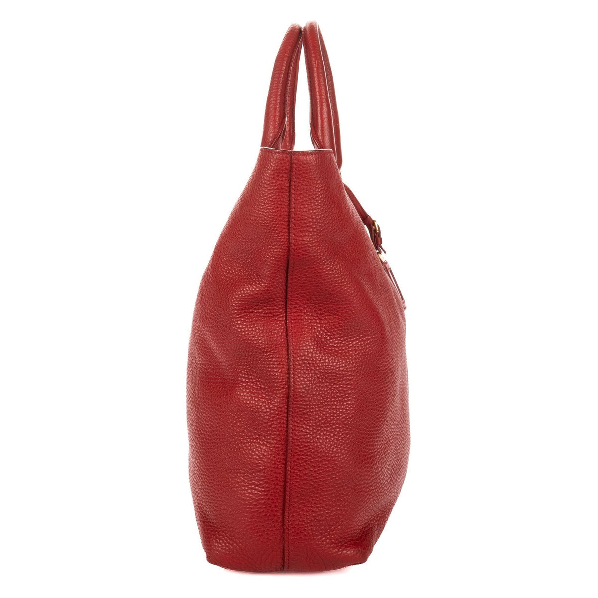 Prada Shopping Tote Bag Red Vitello Daino — view 4