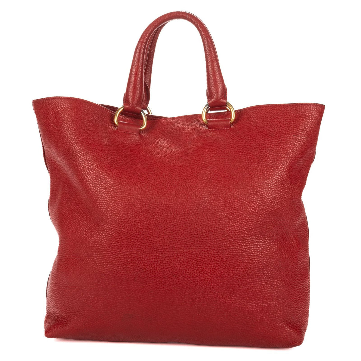 Prada Shopping Tote Bag Red Vitello Daino — view 5