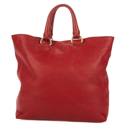 Prada Shopping Tote Bag Red Vitello Daino — view 5