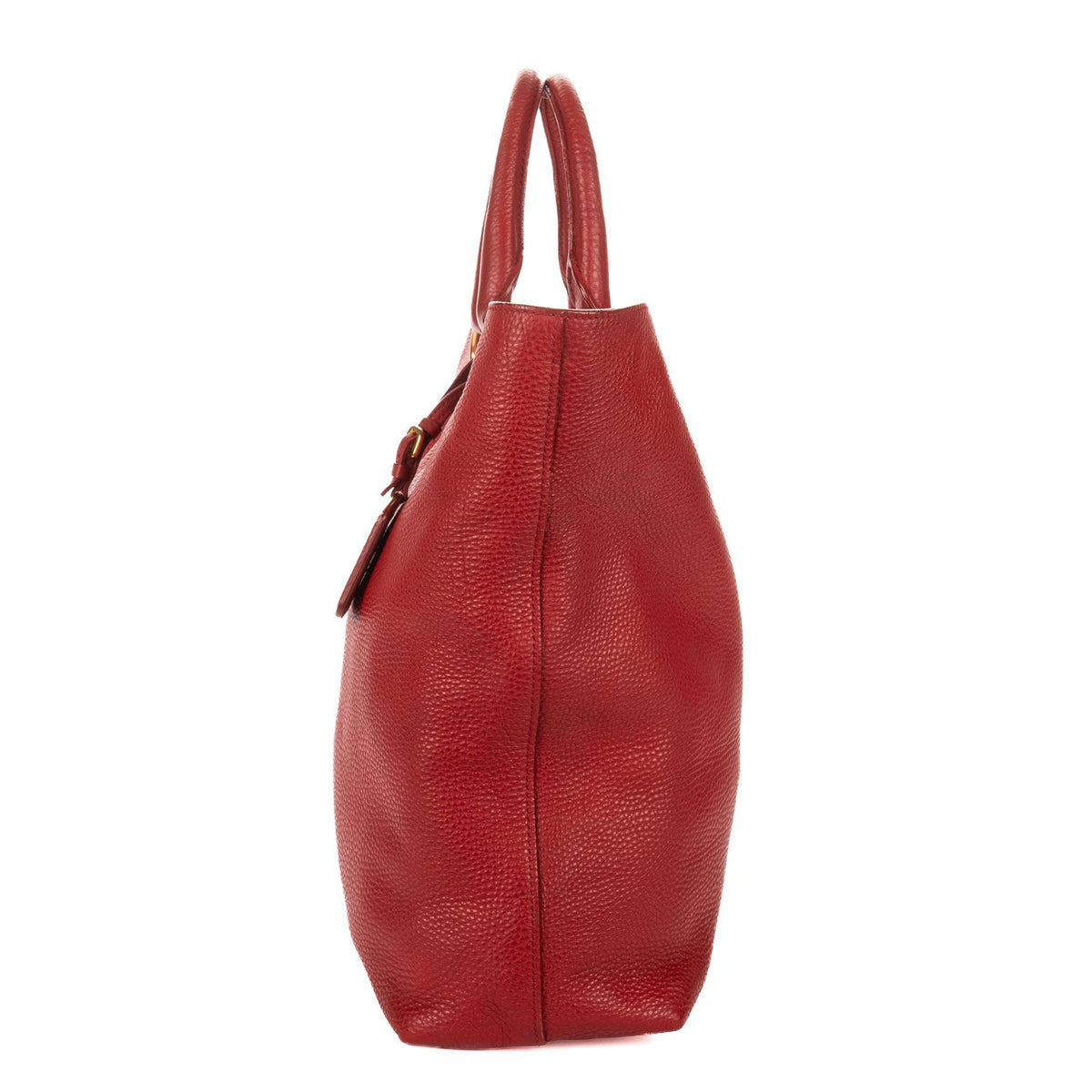 Prada Shopping Tote Bag Red Vitello Daino — view 3