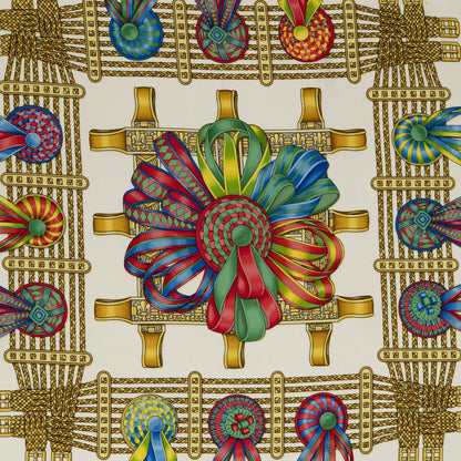 Hermes Scarf Fuchsia Ivory Goldtwill Silk — view 3