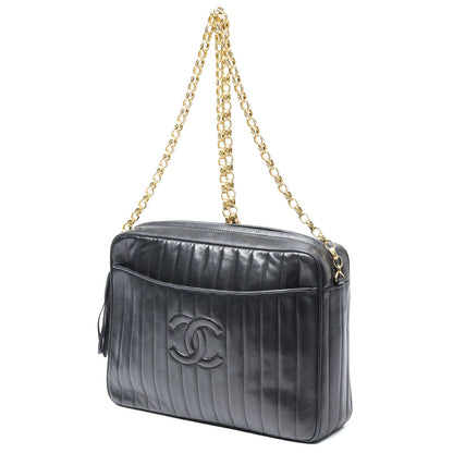 Chanel Camera Bag Black Quilted Vertical Lambskin Leather — view 2