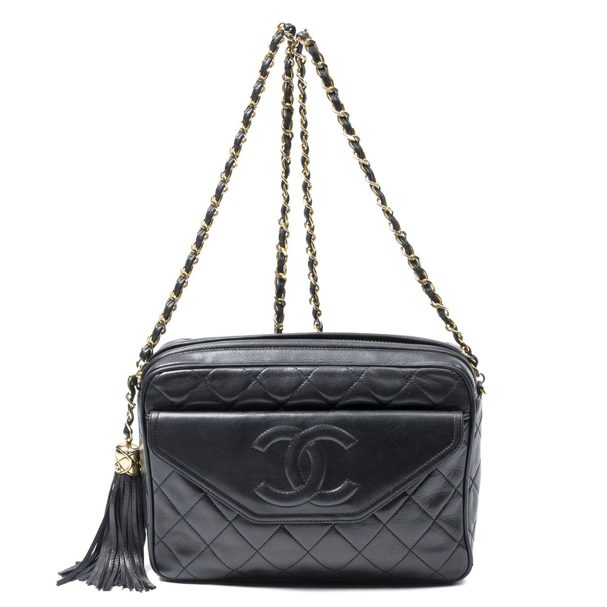 Chanel Camera Bag Black Quilted Lambskin Leather