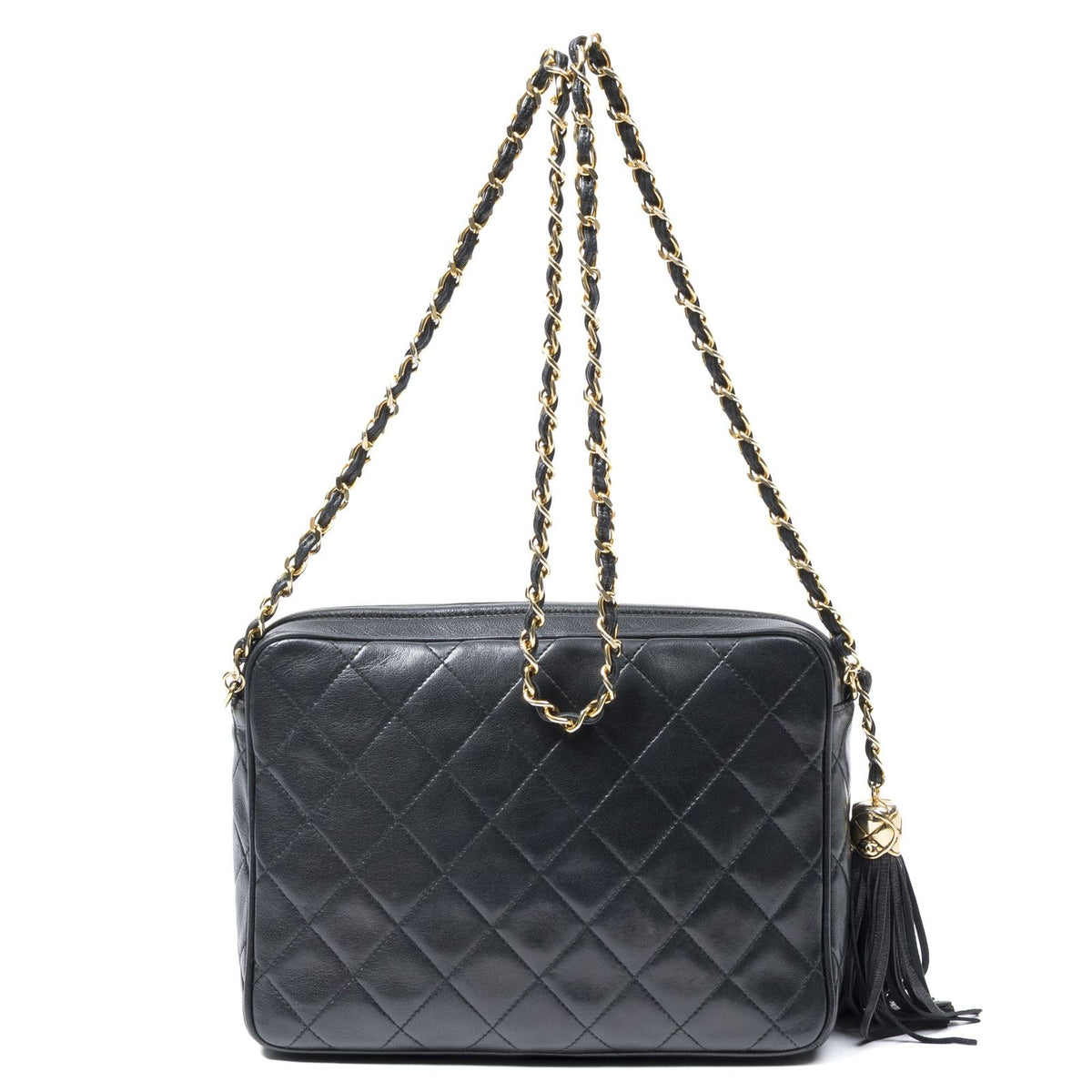 Chanel Camera Bag Black Quilted Lambskin Leather — view 5