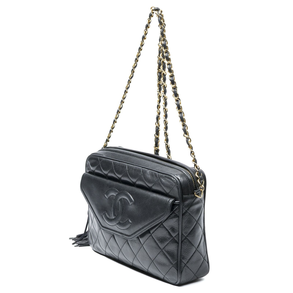 Chanel Camera Bag Black Quilted Lambskin Leather — view 2