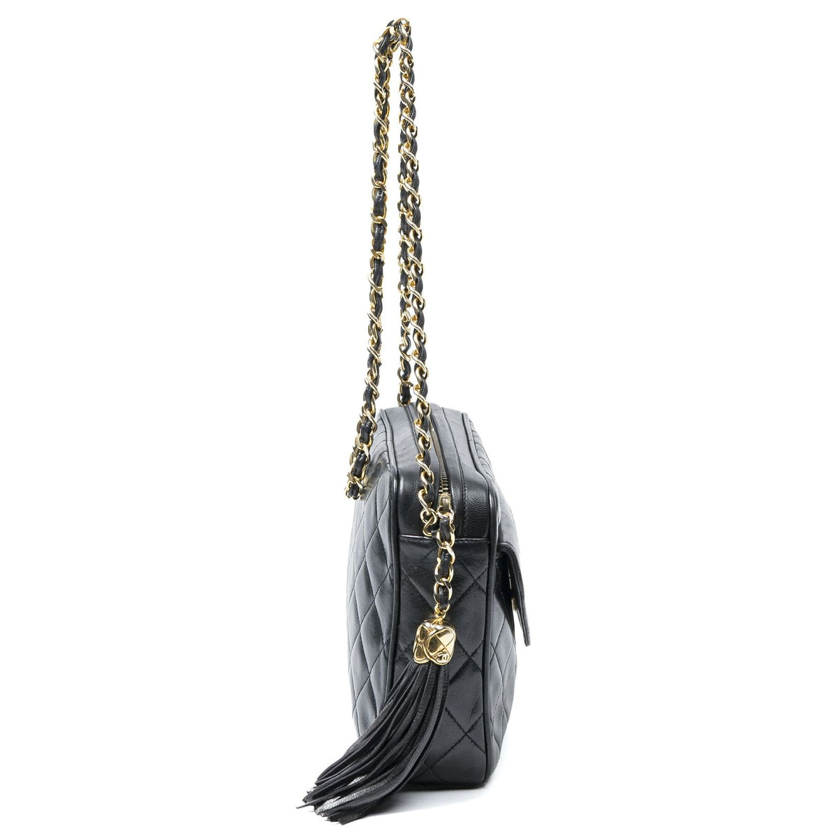 Chanel Camera Bag Black Quilted Lambskin Leather — view 4