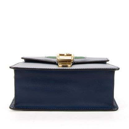 Gucci Mini Silver Chain Bag Navy Smooth Calfskin — view 6