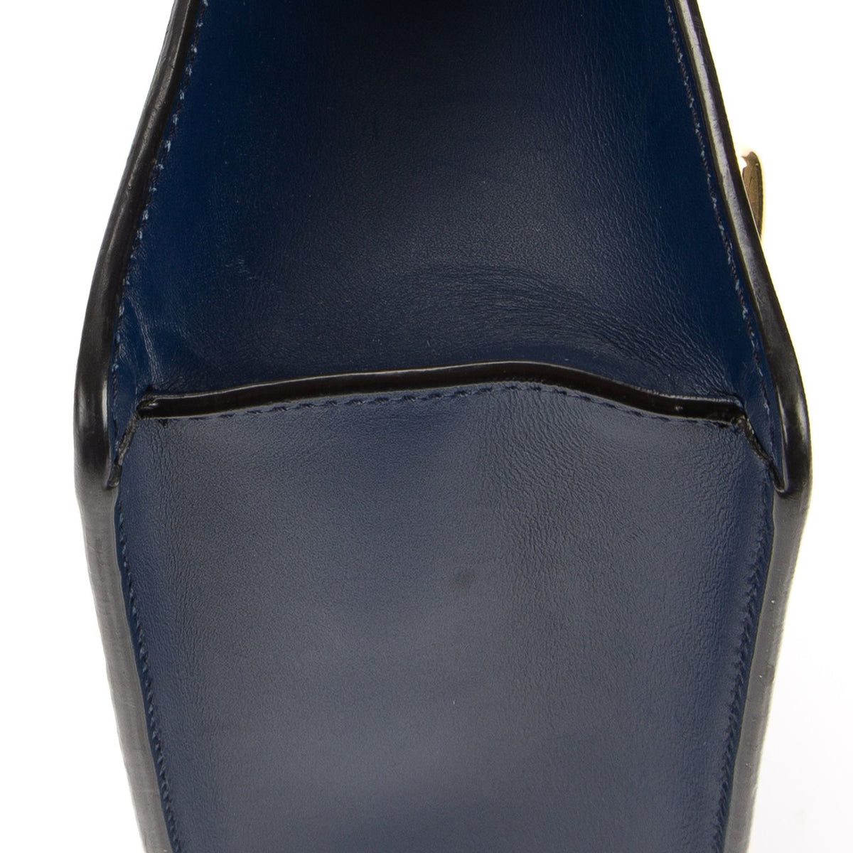 Gucci Mini Silver Chain Bag Navy Smooth Calfskin — view 8
