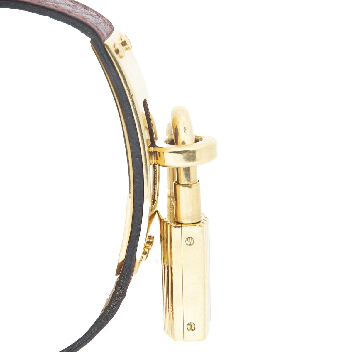 Hermes Kelly Watch Burgundy Evercolor Leather — view 3