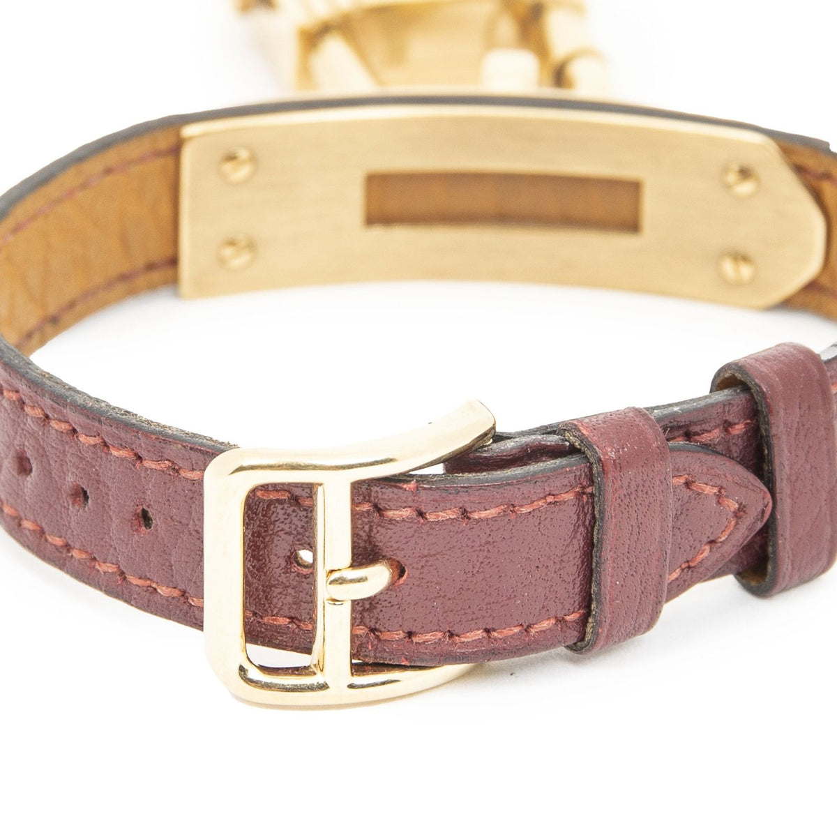 Hermes Kelly Watch Burgundy Evercolor Leather — view 5