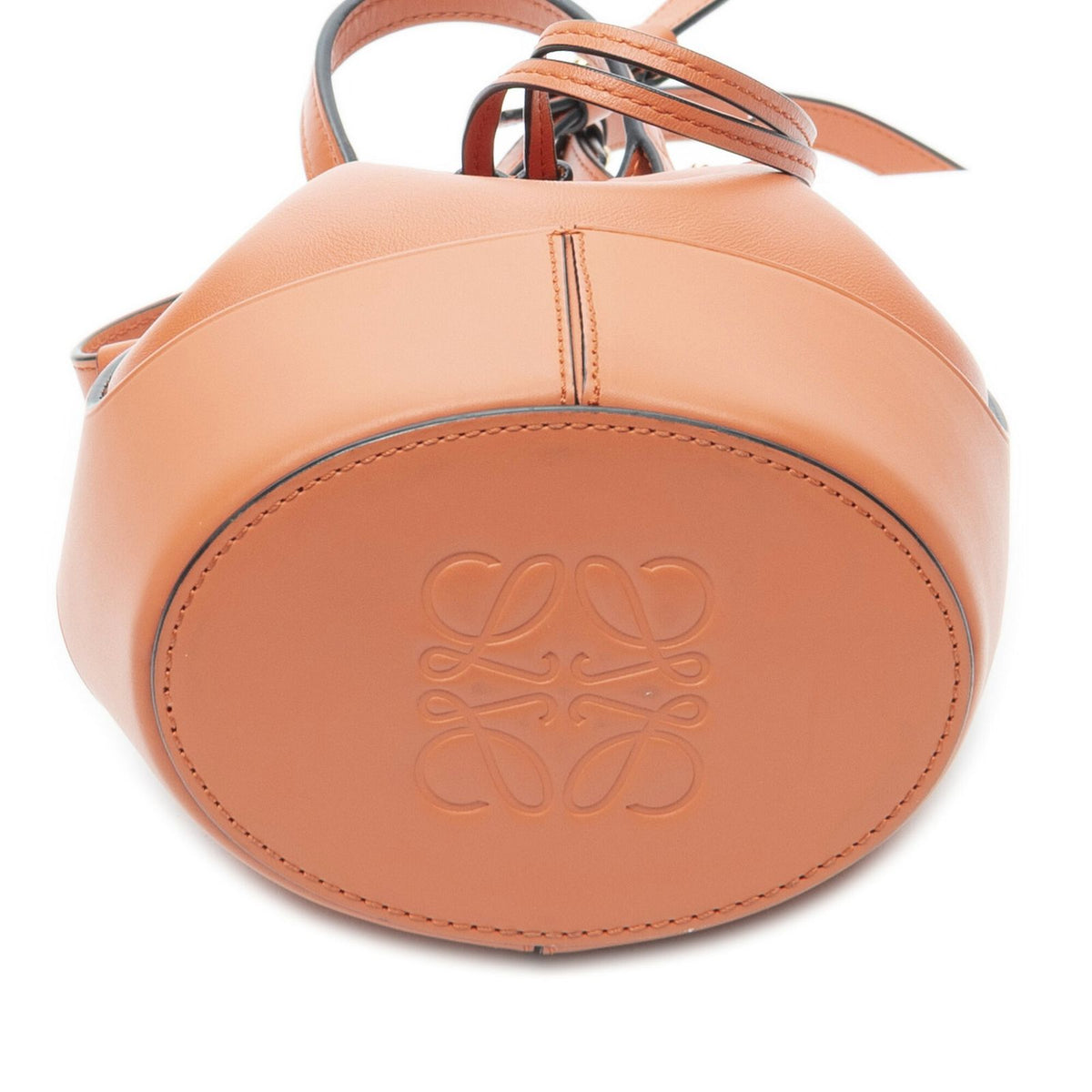 Loewe Balloon Drawstring Bucket Bag Orange Calfskin Leather — view 6