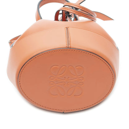 Loewe Balloon Drawstring Bucket Bag Orange Calfskin Leather — view 6