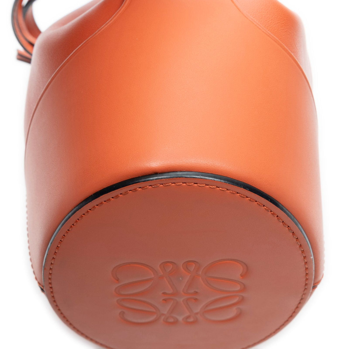 Loewe Balloon Drawstring Bucket Bag Orange Calfskin Leather — view 7