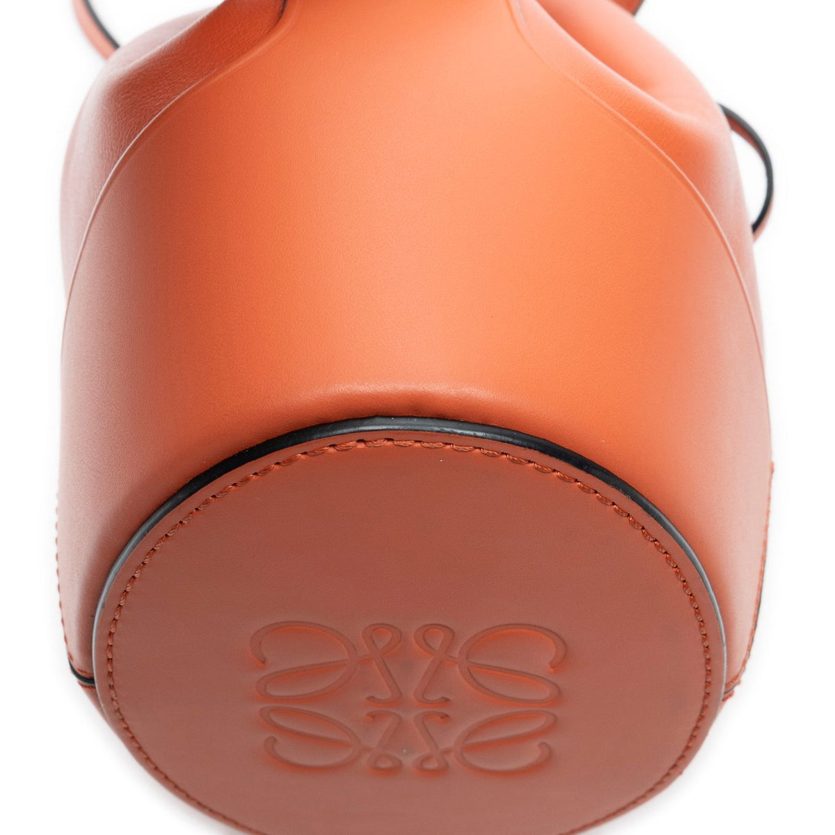 Loewe Balloon Drawstring Bucket Bag Orange Calfskin Leather — view 8