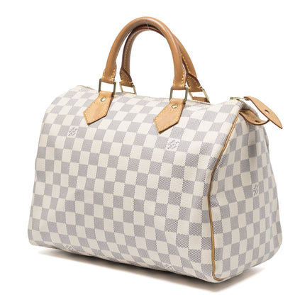 Louis Vuitton Speedy Ivory Damier Azur Handbag — view 2
