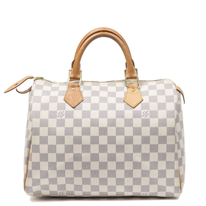 Louis Vuitton Speedy Ivory Damier Azur Handbag — view 5