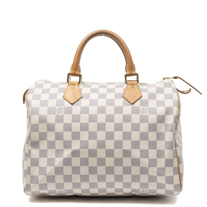 Louis Vuitton Speedy Ivory Damier Azur Handbag
