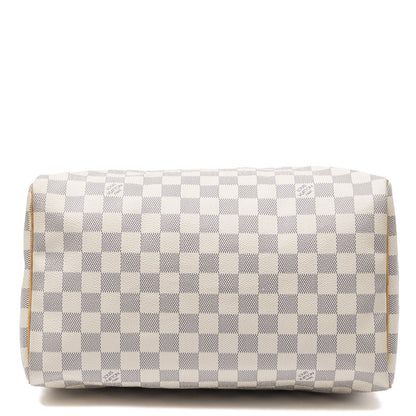 Louis Vuitton Speedy Ivory Damier Azur Handbag — view 6