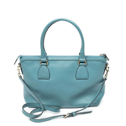 Gucci Convertible Zip Tote Bag Teal Grain Calfskin Leather — view 5