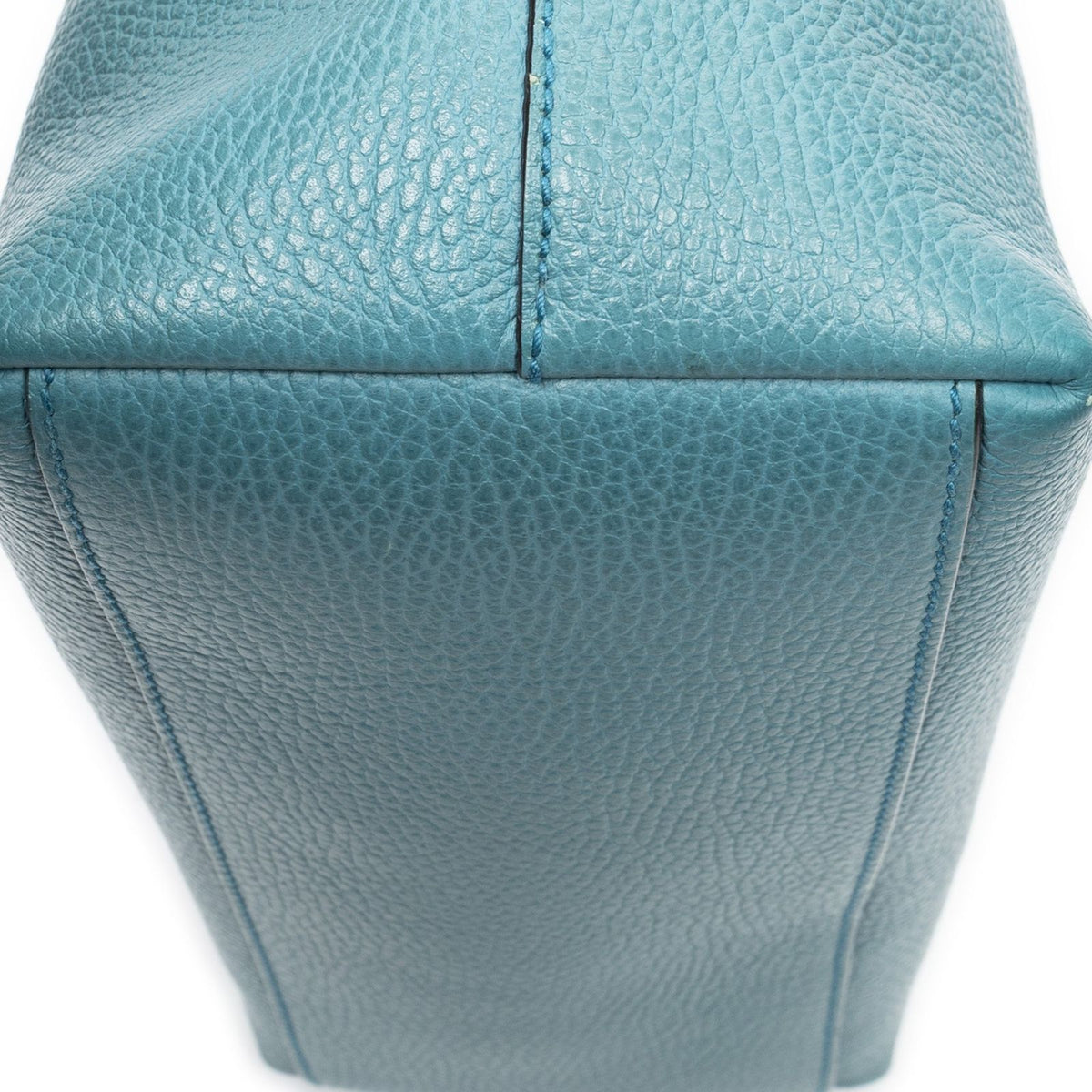Gucci Convertible Zip Tote Bag Teal Grain Calfskin Leather — view 8