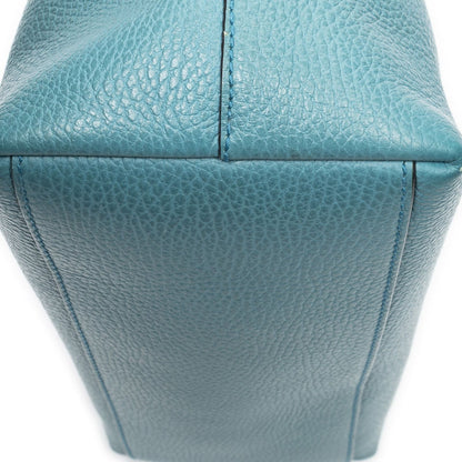 Gucci Convertible Zip Tote Bag Teal Grain Calfskin Leather — view 8