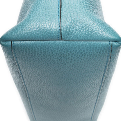 Gucci Convertible Zip Tote Bag Teal Grain Calfskin Leather — view 7