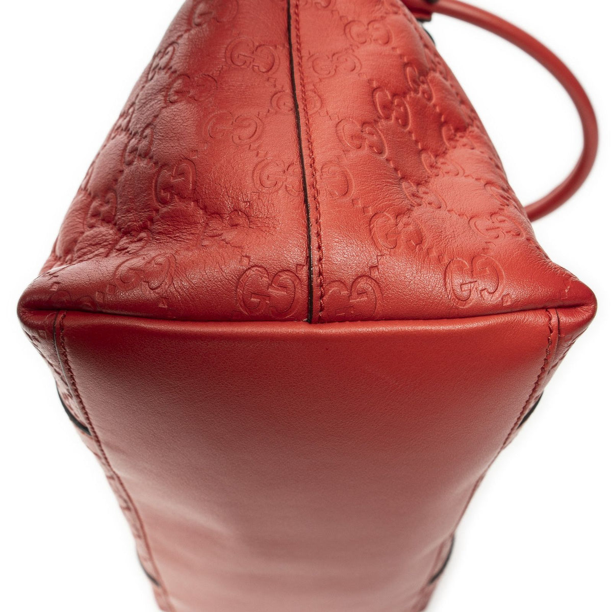 Gucci Medium Shape GG Charm Dome Satchel Red Guccissima — view 7