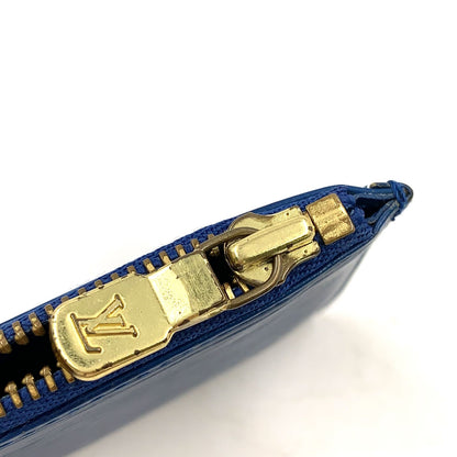 Louis Vuitton Pochette Cles Epi Leather Blue Coin Purse Gold — view 8