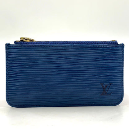 Louis Vuitton Pochette Cles Epi Leather Blue Coin Purse Gold