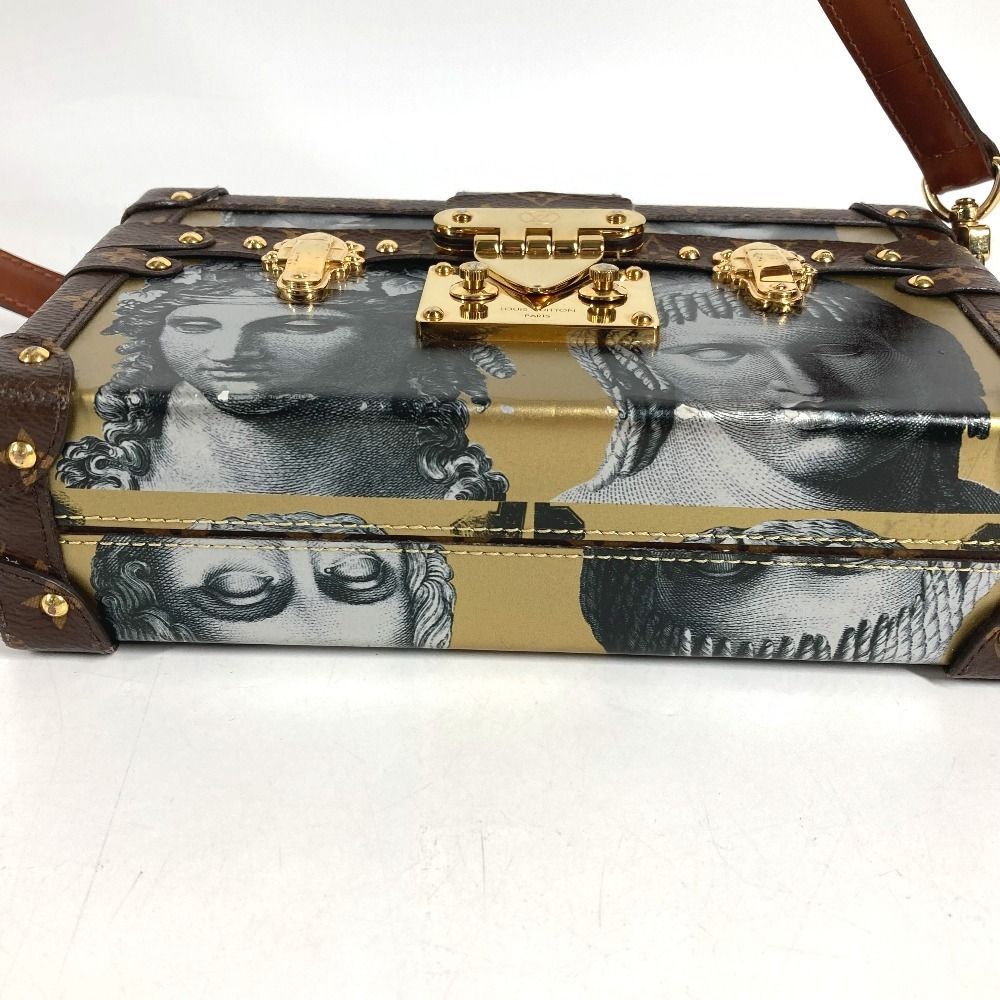 Louis Vuitton Shoulder Bag Petite Malle Fornasetti Monogram Leather Gold — view 7