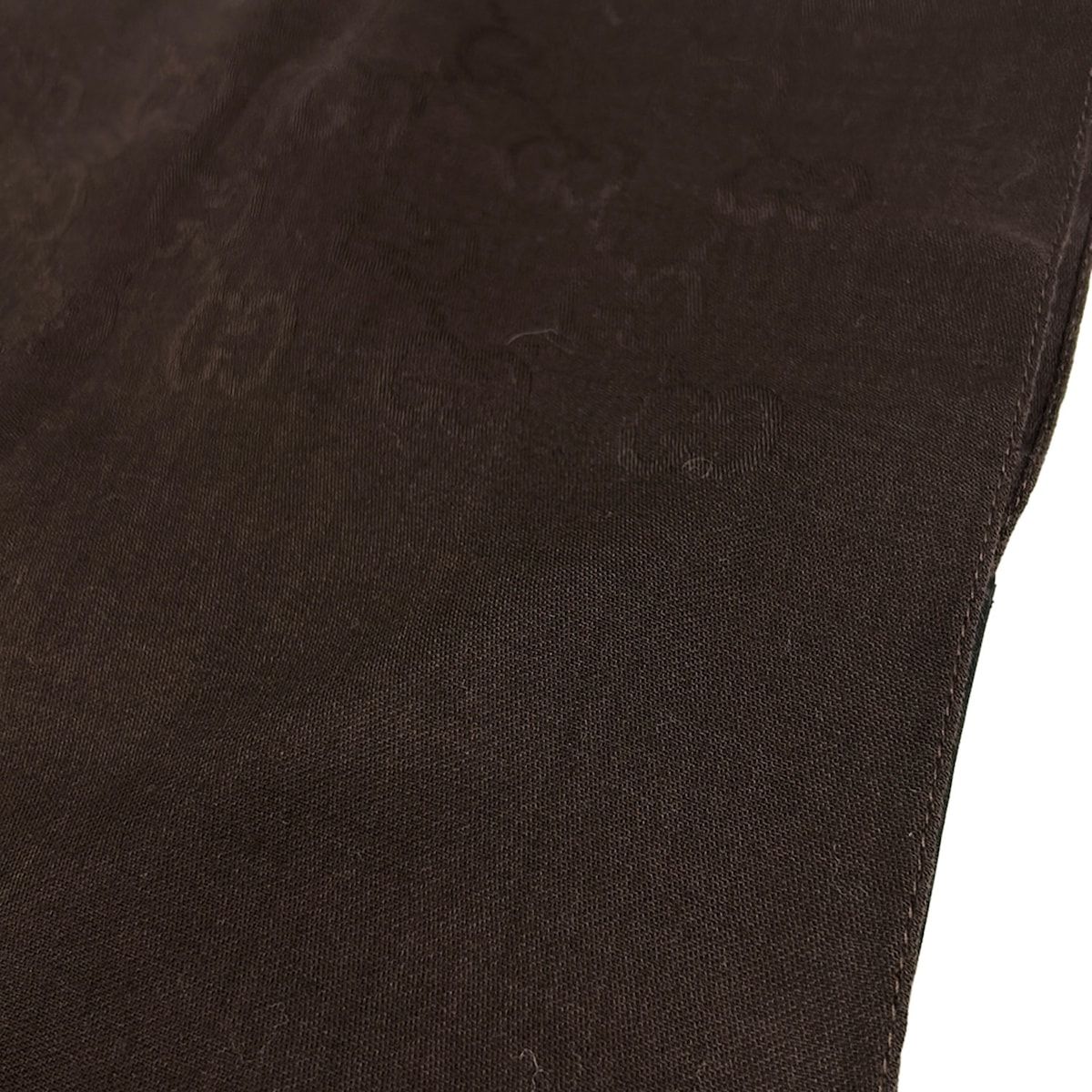 Gucci Shawl Dark Brown GG Pattern Wool Silk Scarf — view 4