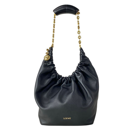 Loewe Shoulder Bag Squeeze Black Chain Leather