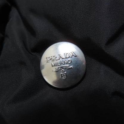 Prada Re-Nylon Triangle Logo Cropped 2-Way Down Jacket Black 40 — view 8