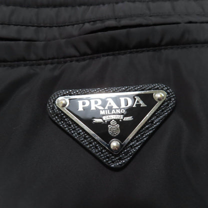 Prada Re-Nylon Triangle Logo Cropped 2-Way Down Jacket Black 40 — view 7