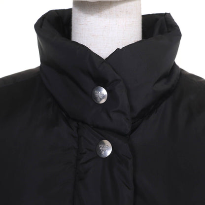 Prada Re-Nylon Triangle Logo Cropped 2-Way Down Jacket Black 40 — view 5