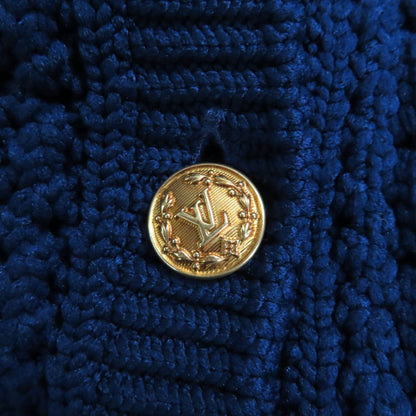 Louis Vuitton Logo Buttoned Trumpet Sleeve Cardigan Navy XS — view 5