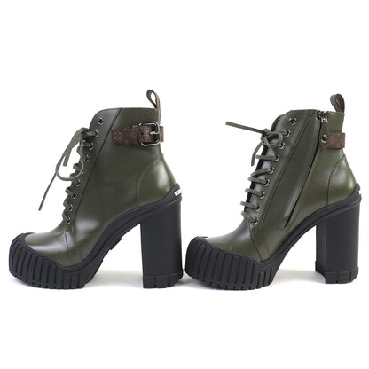 Louis Vuitton Ruby Line Lace-up Short Boots Ankle Khaki — view 3