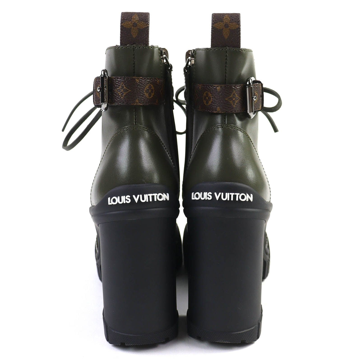 Louis Vuitton Ruby Line Lace-up Short Boots Ankle Khaki — view 5