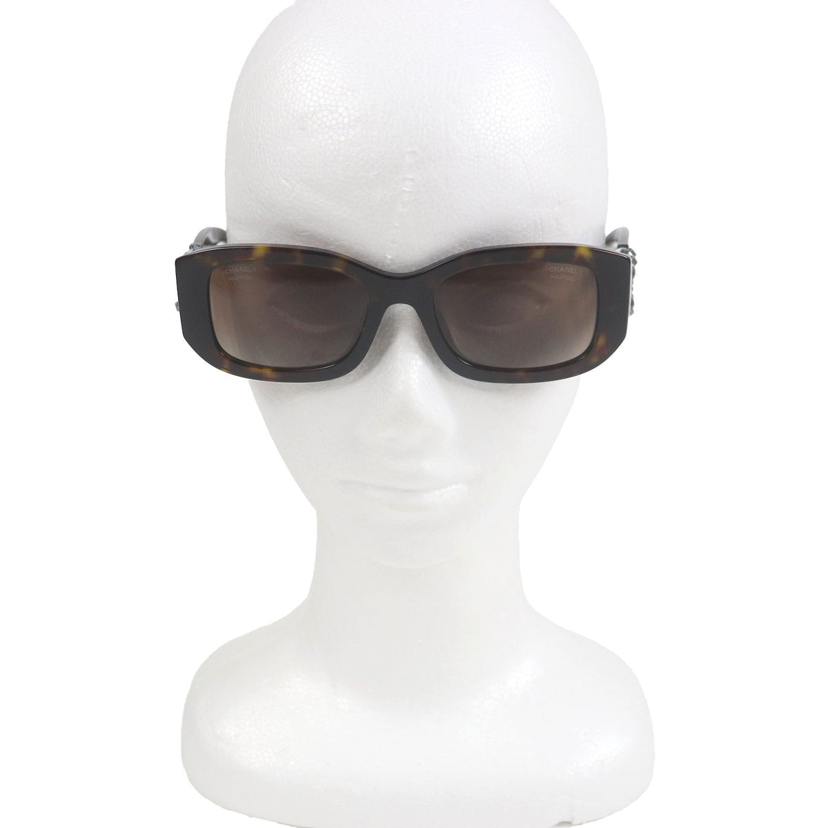 Chanel Rectangle Shape CC Logo Eyewear Sunglasses Tortoiseshell Pattern 53 Demo — view 2