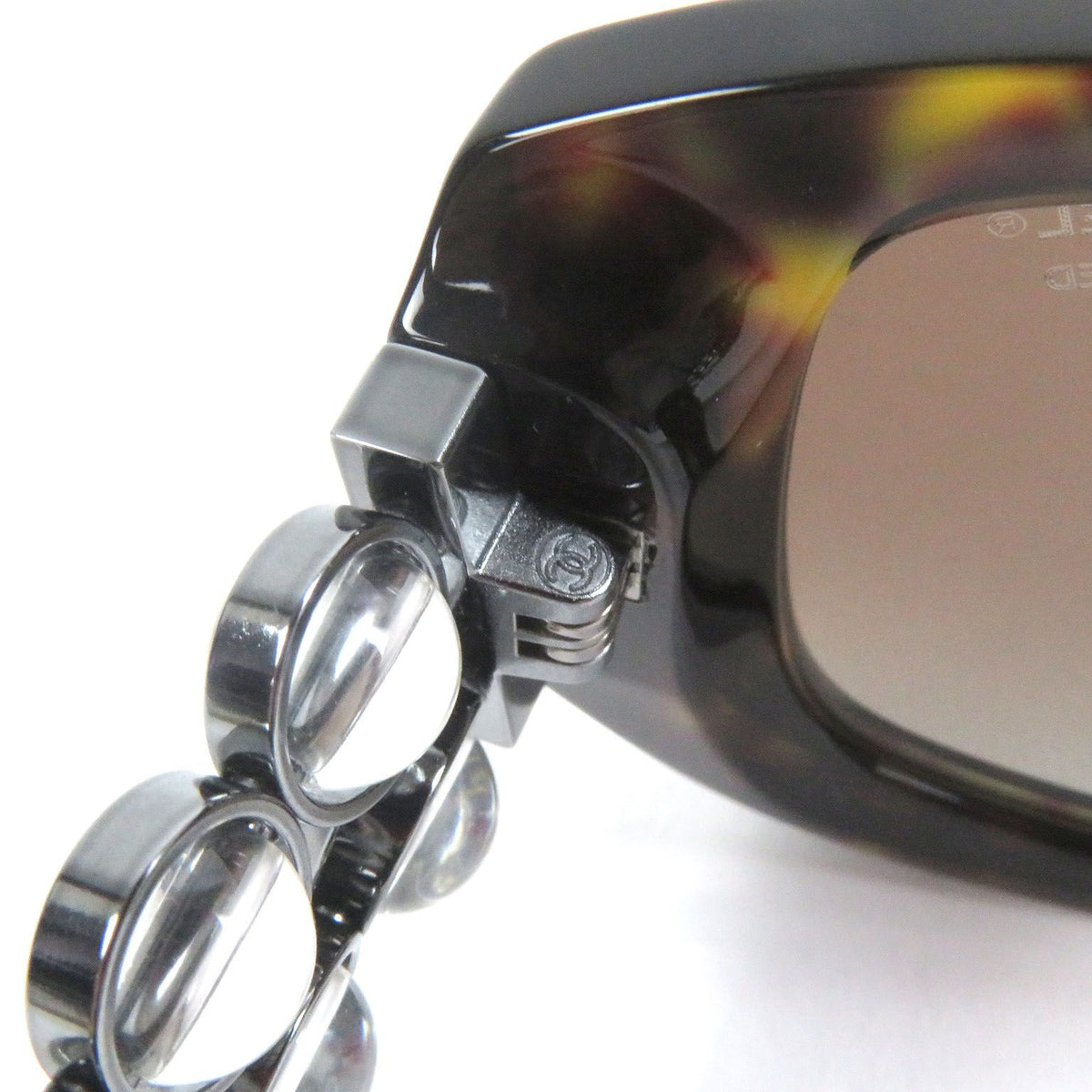 Chanel Rectangle Shape CC Logo Eyewear Sunglasses Tortoiseshell Pattern 53 Demo — view 8